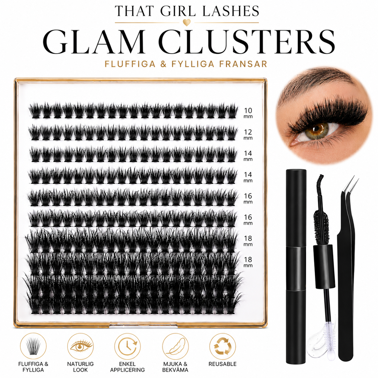 That Girl Lashes Glam Clusters med Verktyg