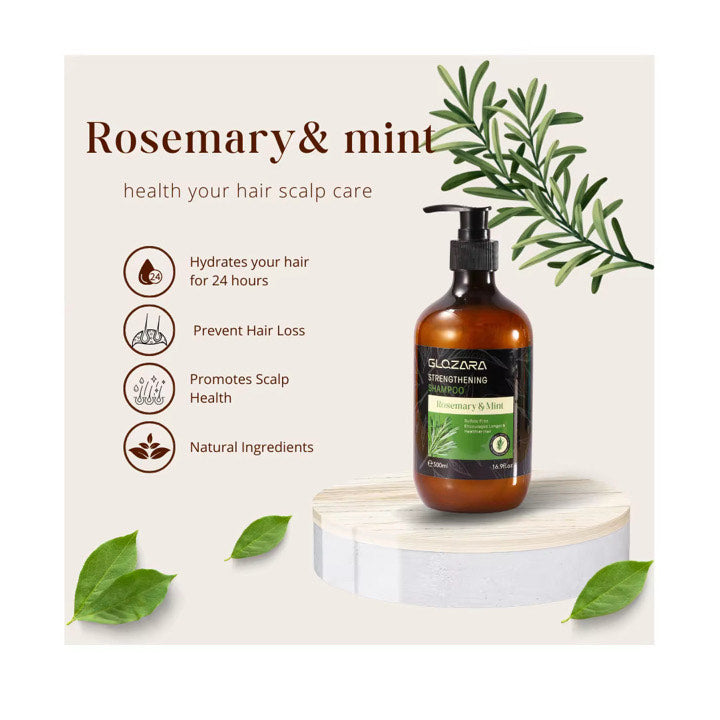 Glozara Rosemary & Mint – Strengthening Shampoo