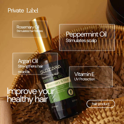 Glozara Rosemary & Mint – Hair Serum (Essential Oil)