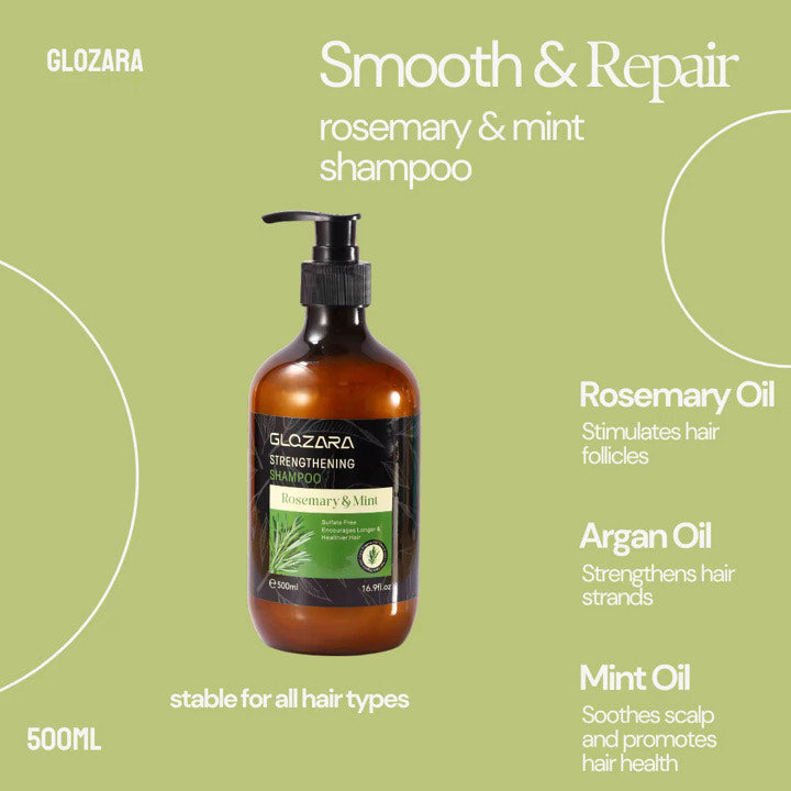 Glozara Rosemary & Mint – Strengthening Shampoo